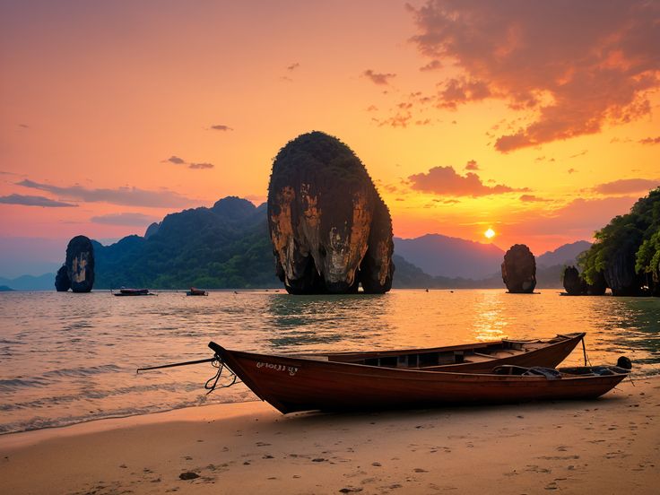 Sunset over Railay Beach in Thailand